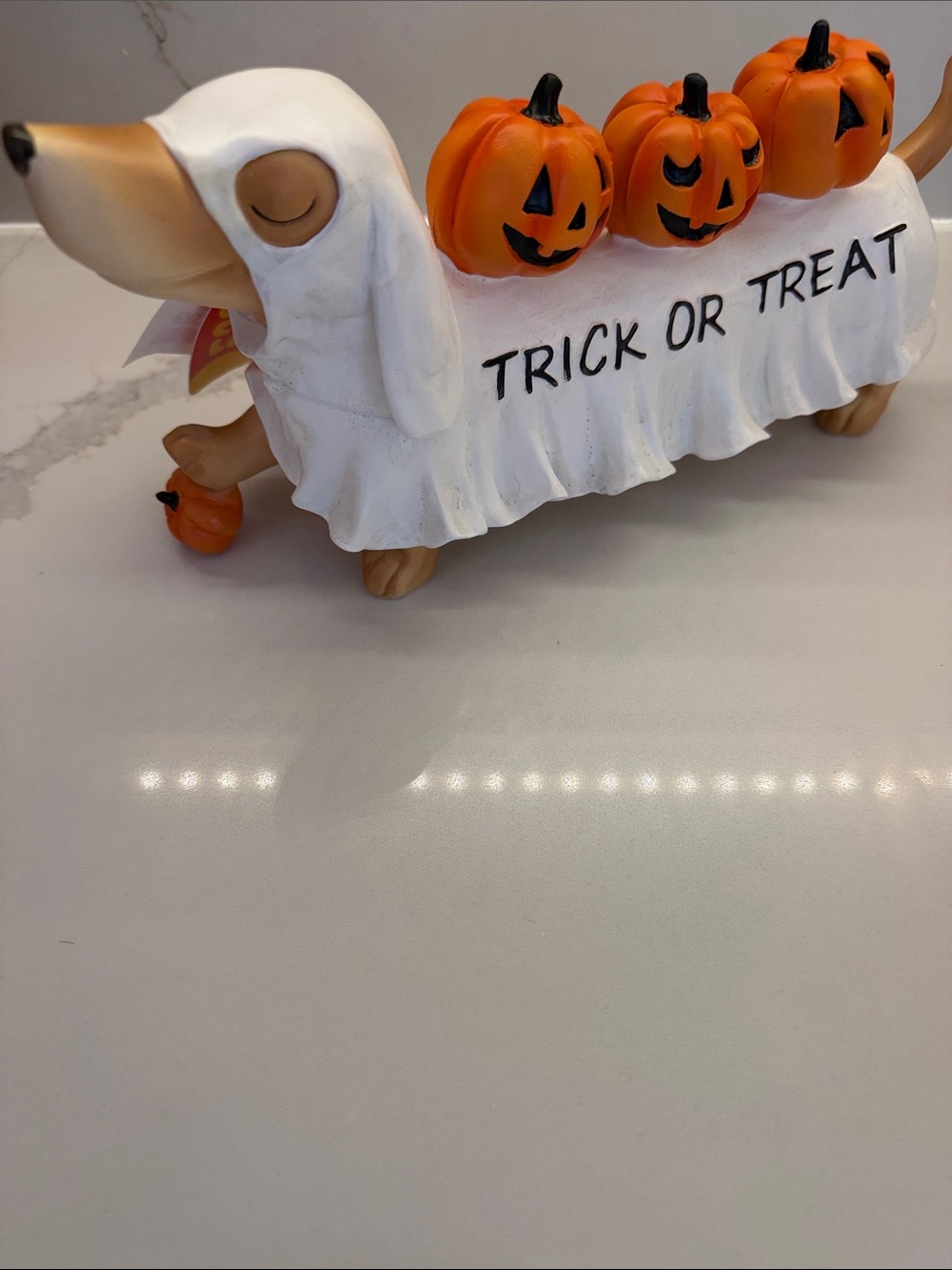 Viral Candy Corn Lane Halloween Dachshund Trick or Treat Figurine